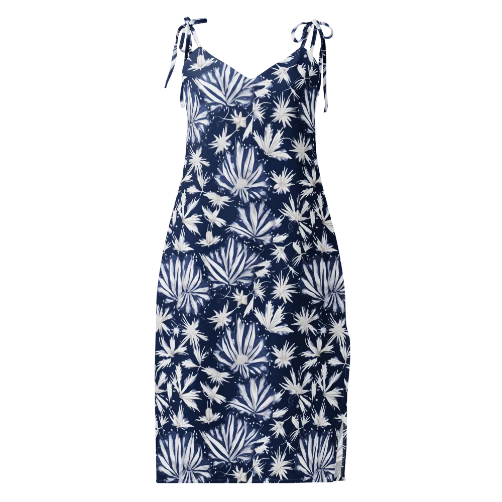 Moonlit Chrysanthemum on Slip Dress — Front