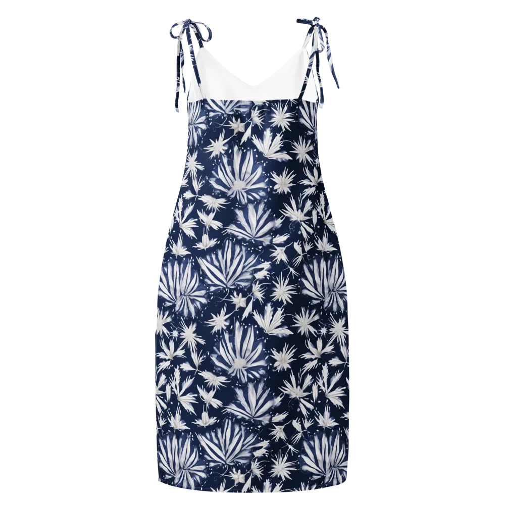 Moonlit Chrysanthemum on Slip Dress — Back