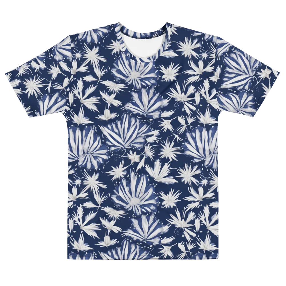 Moonlit Chrysanthemum on Men's Cotton Crew Neck T-Shirt — Front