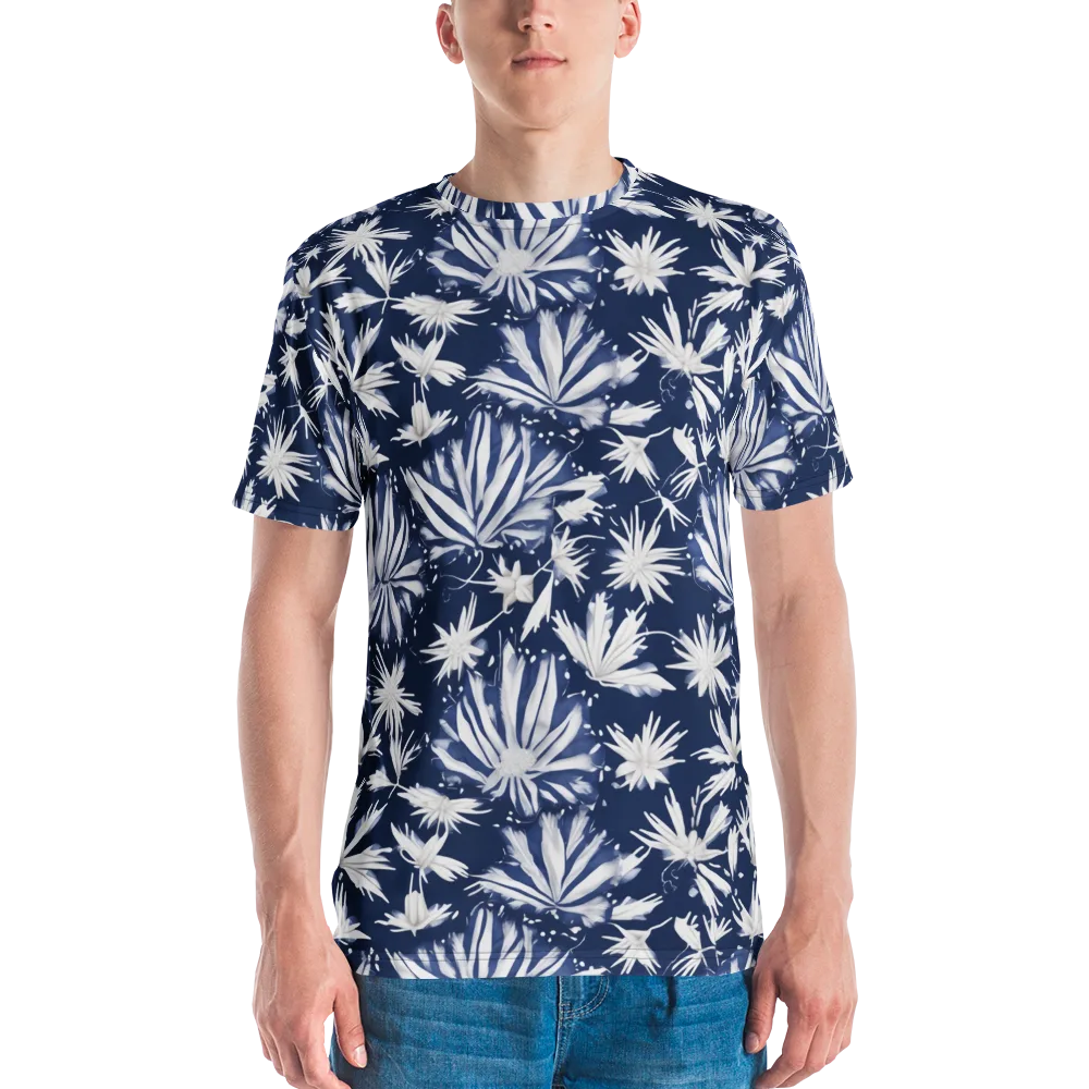 Moonlit Chrysanthemum on Men's Crew Neck T-Shirt — Front