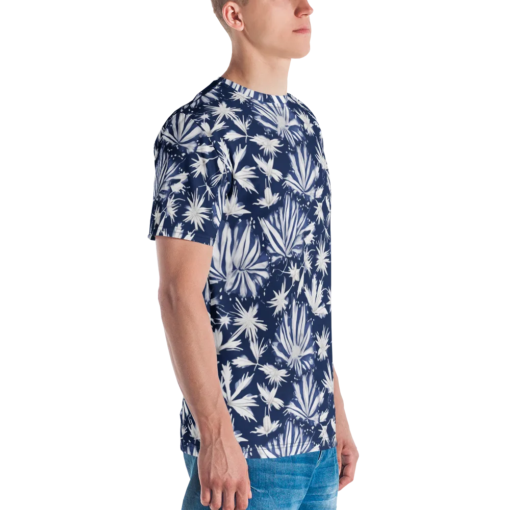 Moonlit Chrysanthemum on Men's Crew Neck T-Shirt — Right
