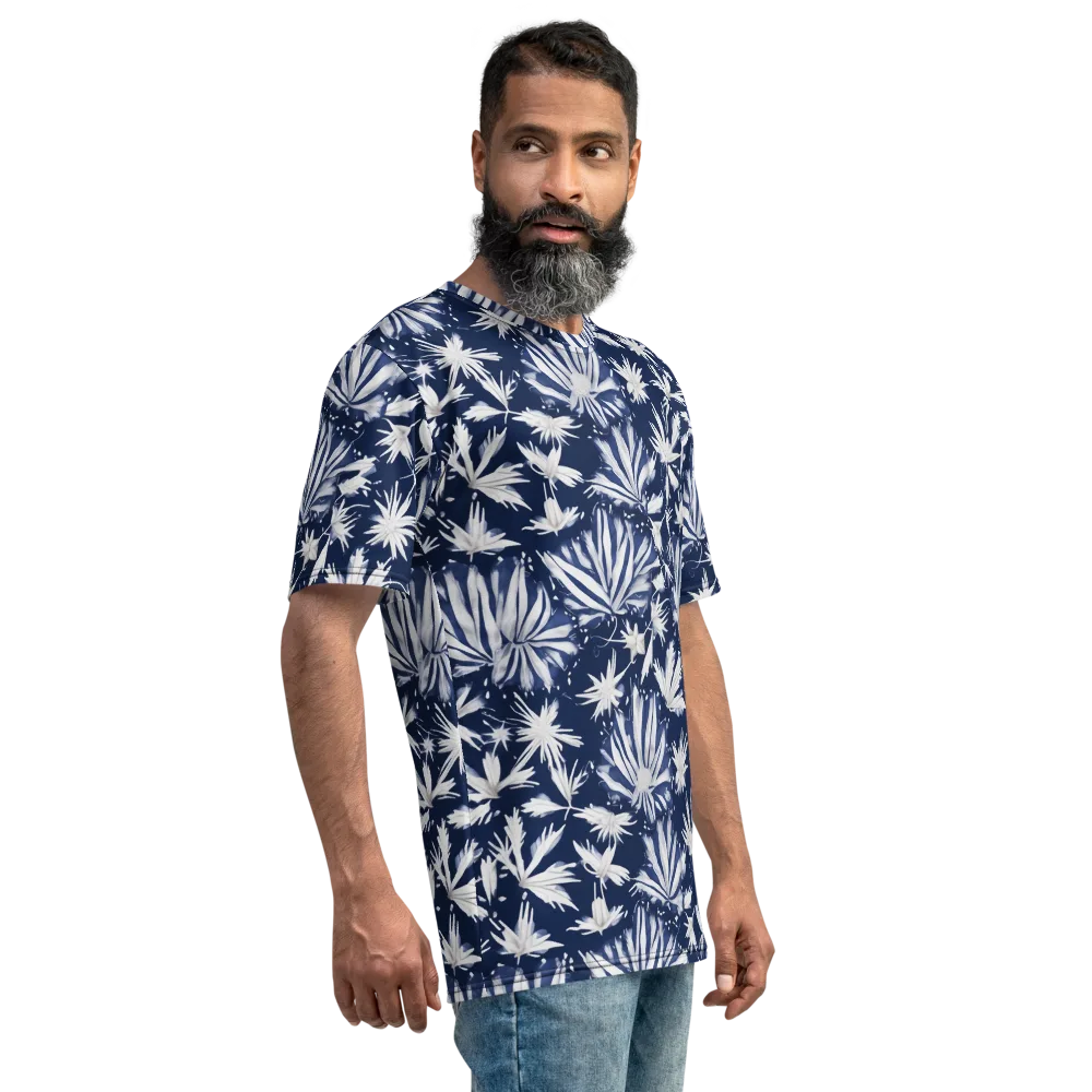 Moonlit Chrysanthemum on Men's Crew Neck T-Shirt — Right
