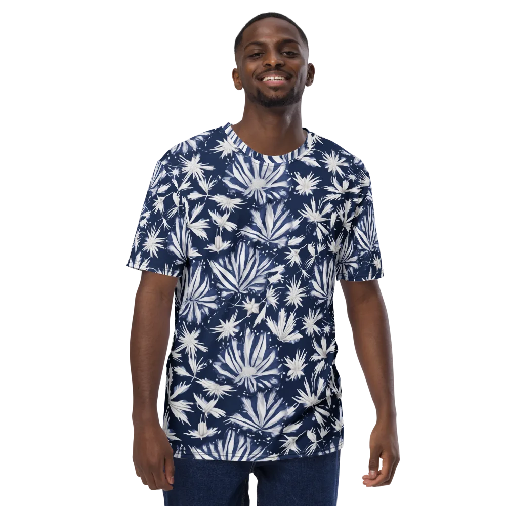Moonlit Chrysanthemum on Men's Crew Neck T-Shirt — Front