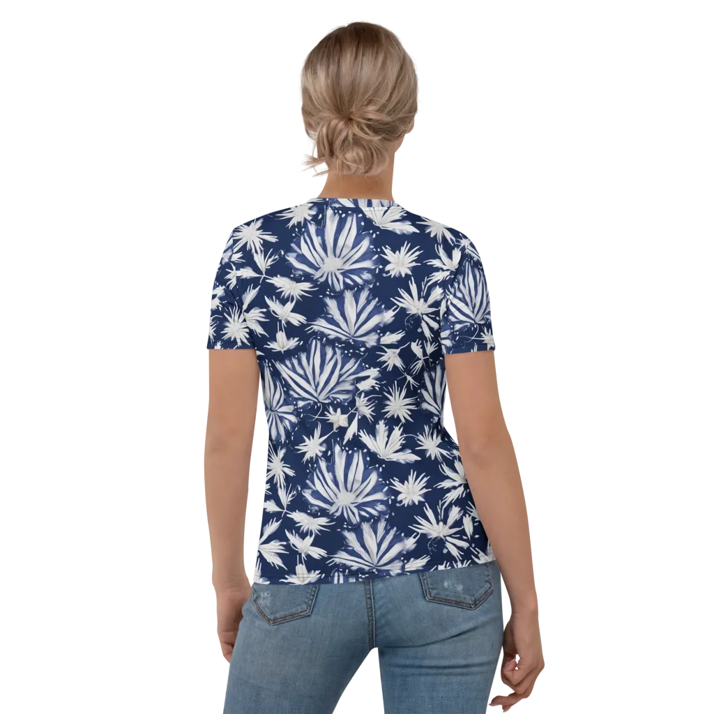 Moonlit Chrysanthemum on Women's Crew Neck T-Shirt — Back