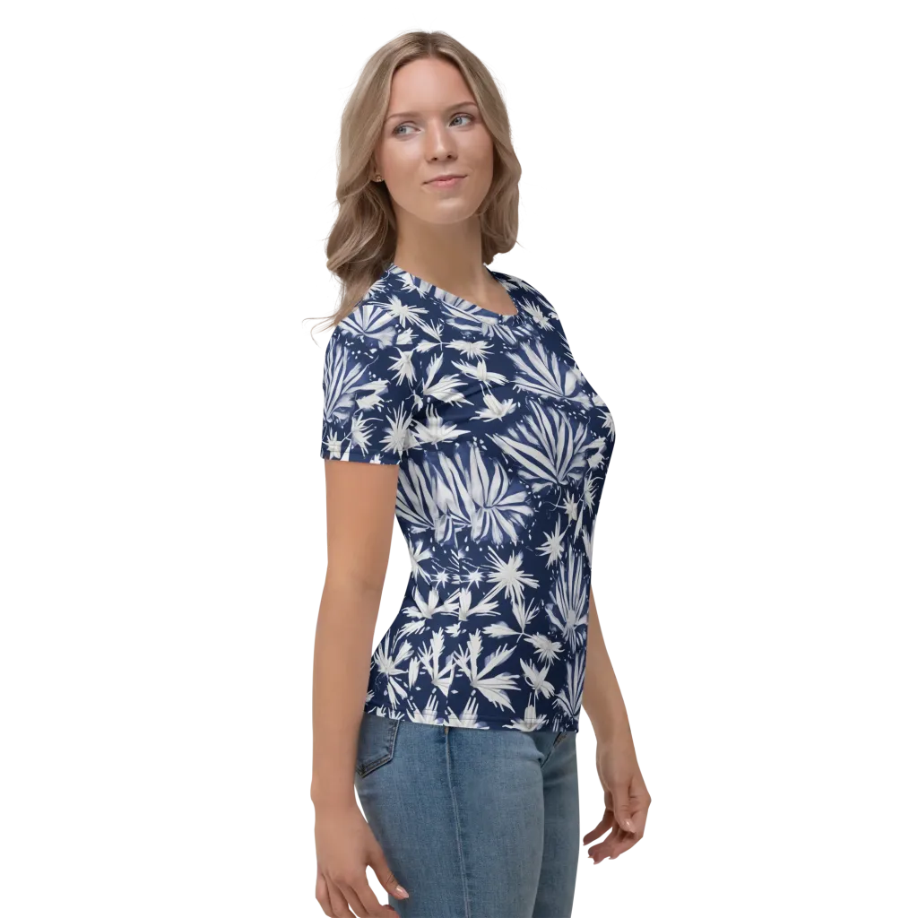 Moonlit Chrysanthemum on Women's Crew Neck T-Shirt — Right