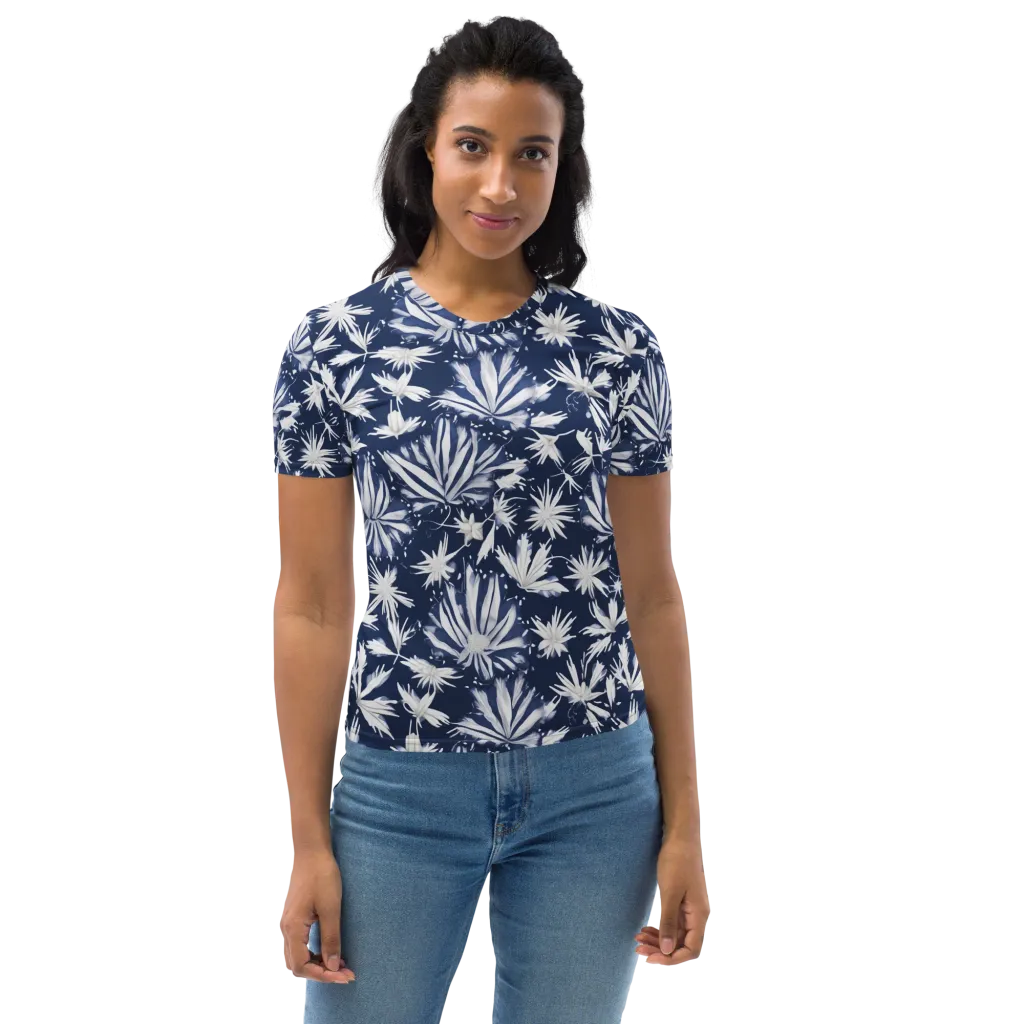 Moonlit Chrysanthemum on Women's Crew Neck T-Shirt — Front