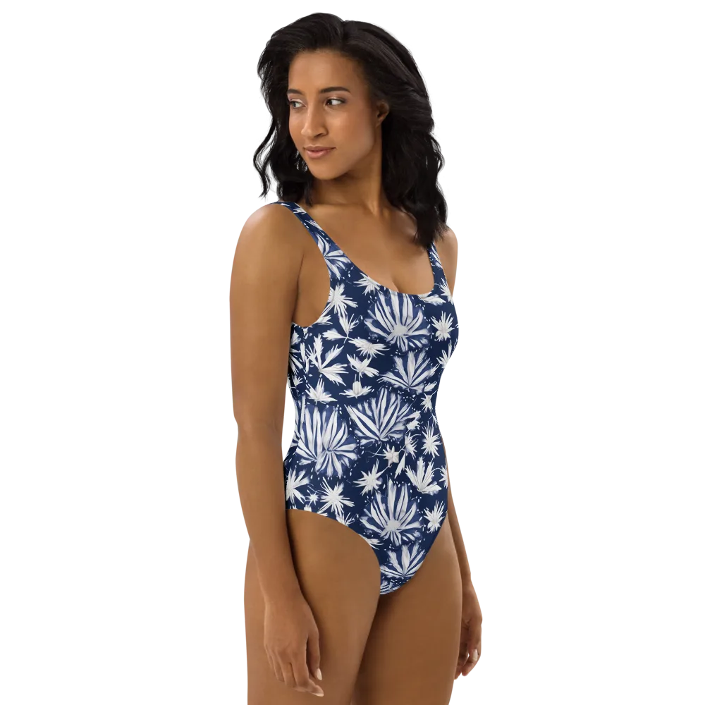 Moonlit Chrysanthemum on One-Piece Swimsuit — Right