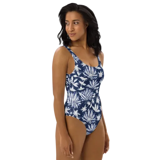 Moonlit Chrysanthemum on a One-Piece Swimsuit