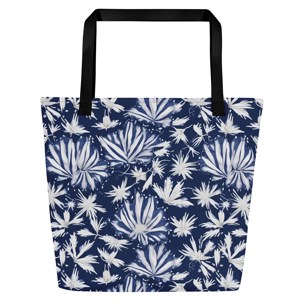 Moonlit Chrysanthemum on Large Tote Bag W/ Pocket — Front