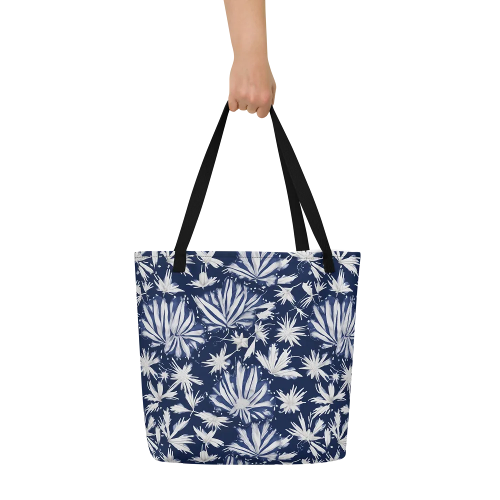 Moonlit Chrysanthemum on Large Tote Bag W/ Pocket — Front