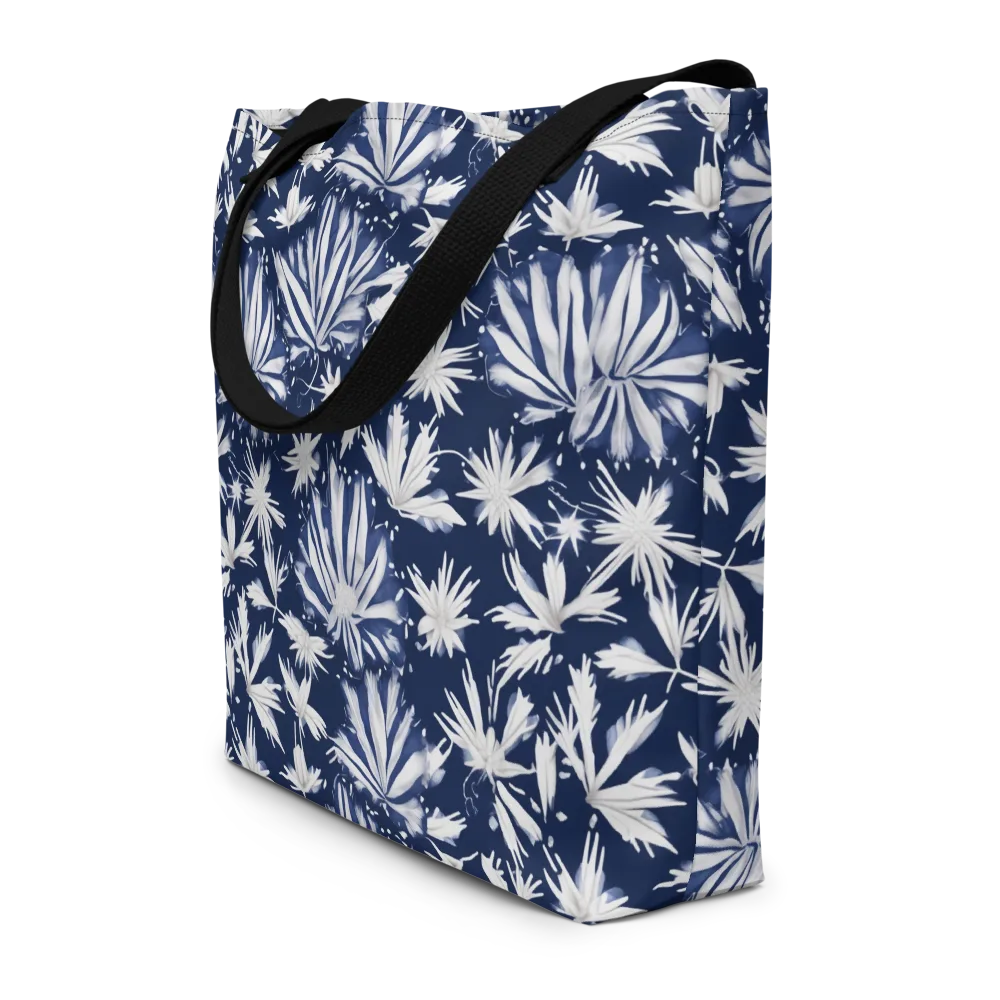 Moonlit Chrysanthemum on Large Tote Bag W/ Pocket — Front