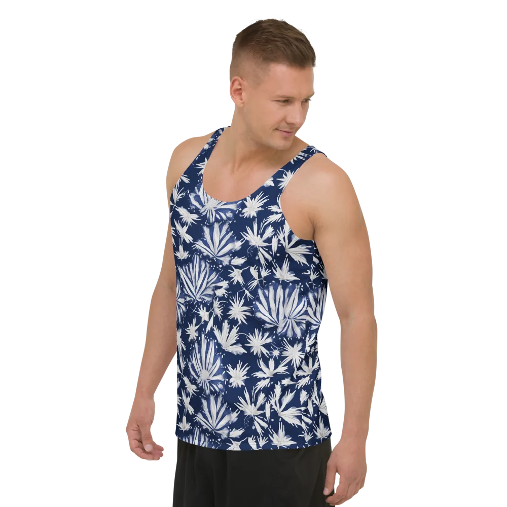 Moonlit Chrysanthemum on Men's Tank Top — Left Front