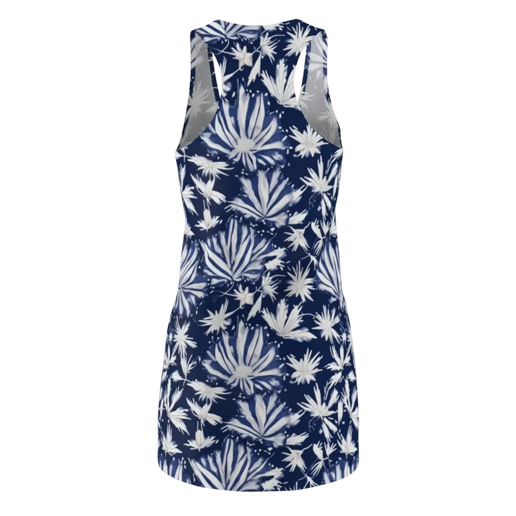 Moonlit Chrysanthemum on Racerback Dress — Back