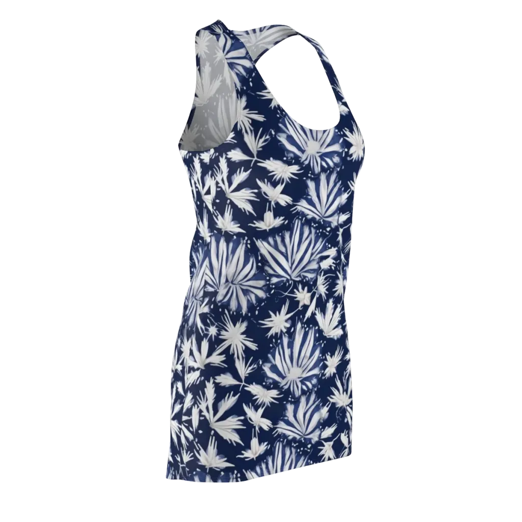 Moonlit Chrysanthemum on Racerback Dress — Front Side