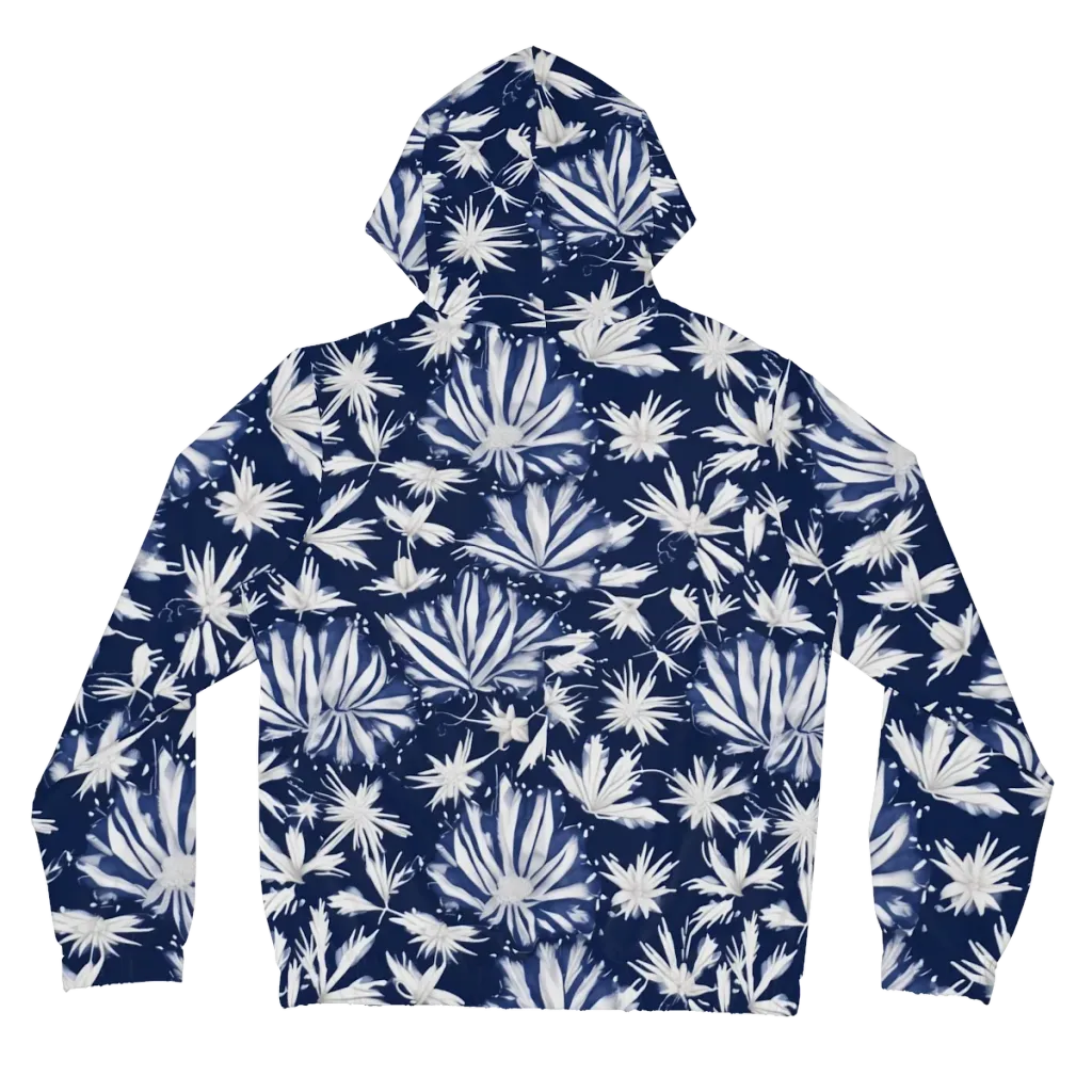 Moonlit Chrysanthemum on Women's Full-Zip Hoodie — Back
