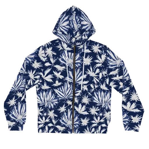 Moonlit Chrysanthemum on a Women's Full-Zip Hoodie