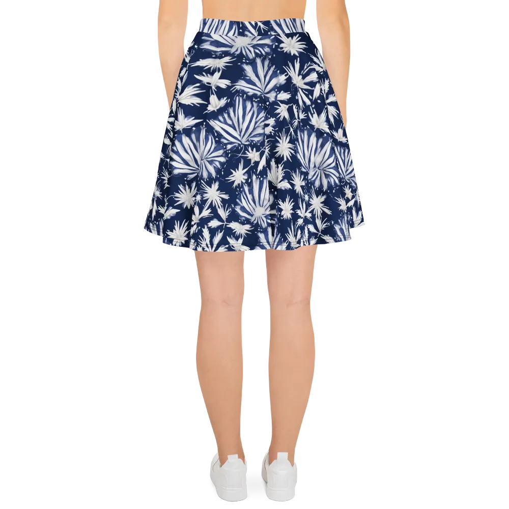 Moonlit Chrysanthemum on Skater Skirt — Back