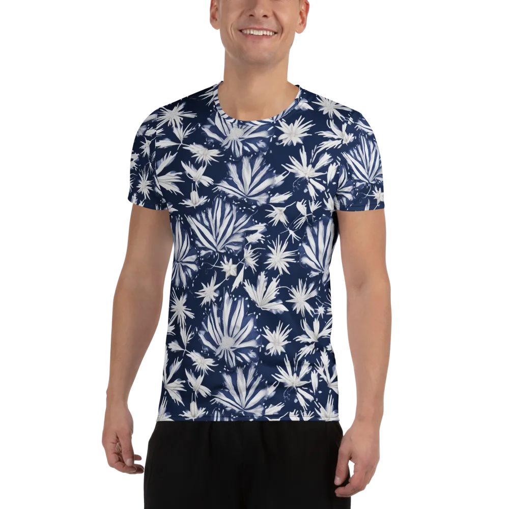 Moonlit Chrysanthemum on Men's Athletic T-Shirt — Front