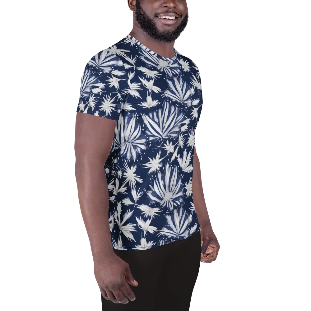 Moonlit Chrysanthemum on Men's Athletic T-Shirt — Right