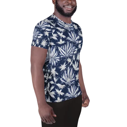 Moonlit Chrysanthemum on a Men's Athletic T-Shirt