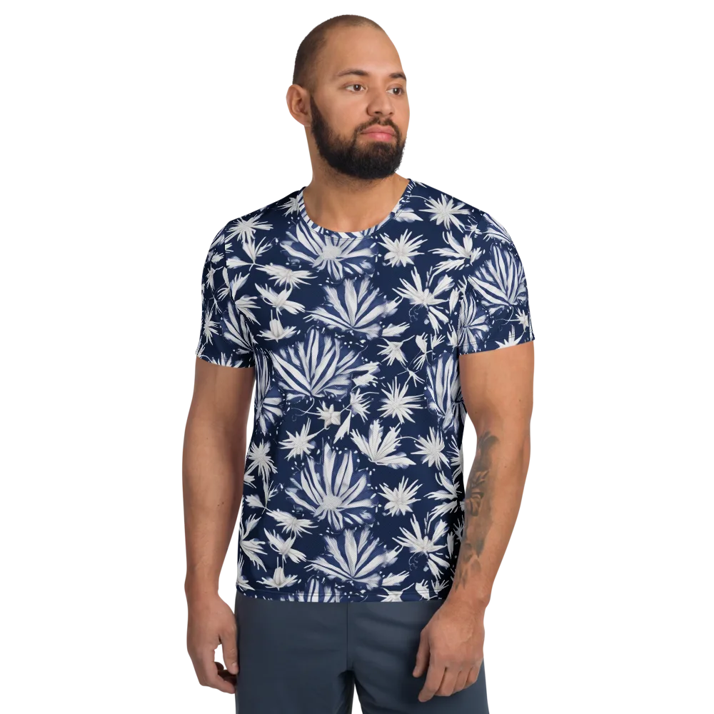 Moonlit Chrysanthemum on Men's Athletic T-Shirt — Front