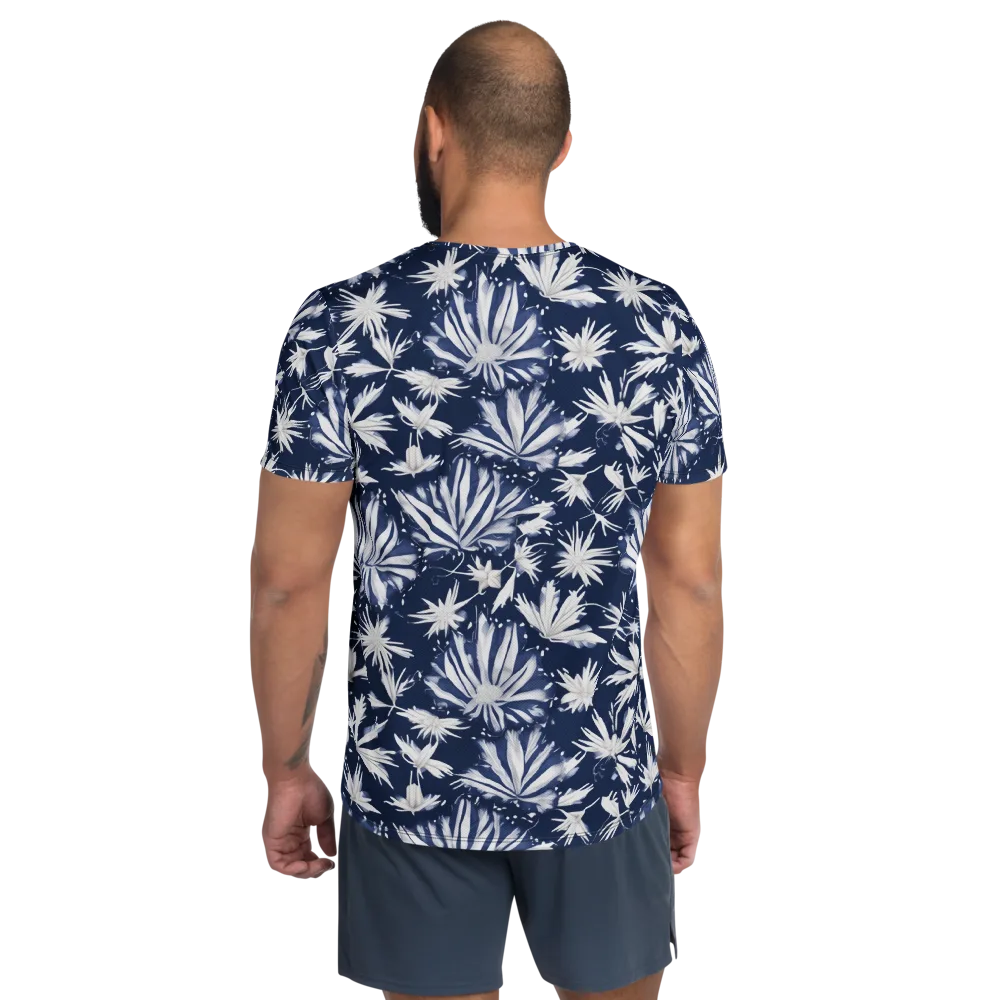 Moonlit Chrysanthemum on Men's Athletic T-Shirt — Back