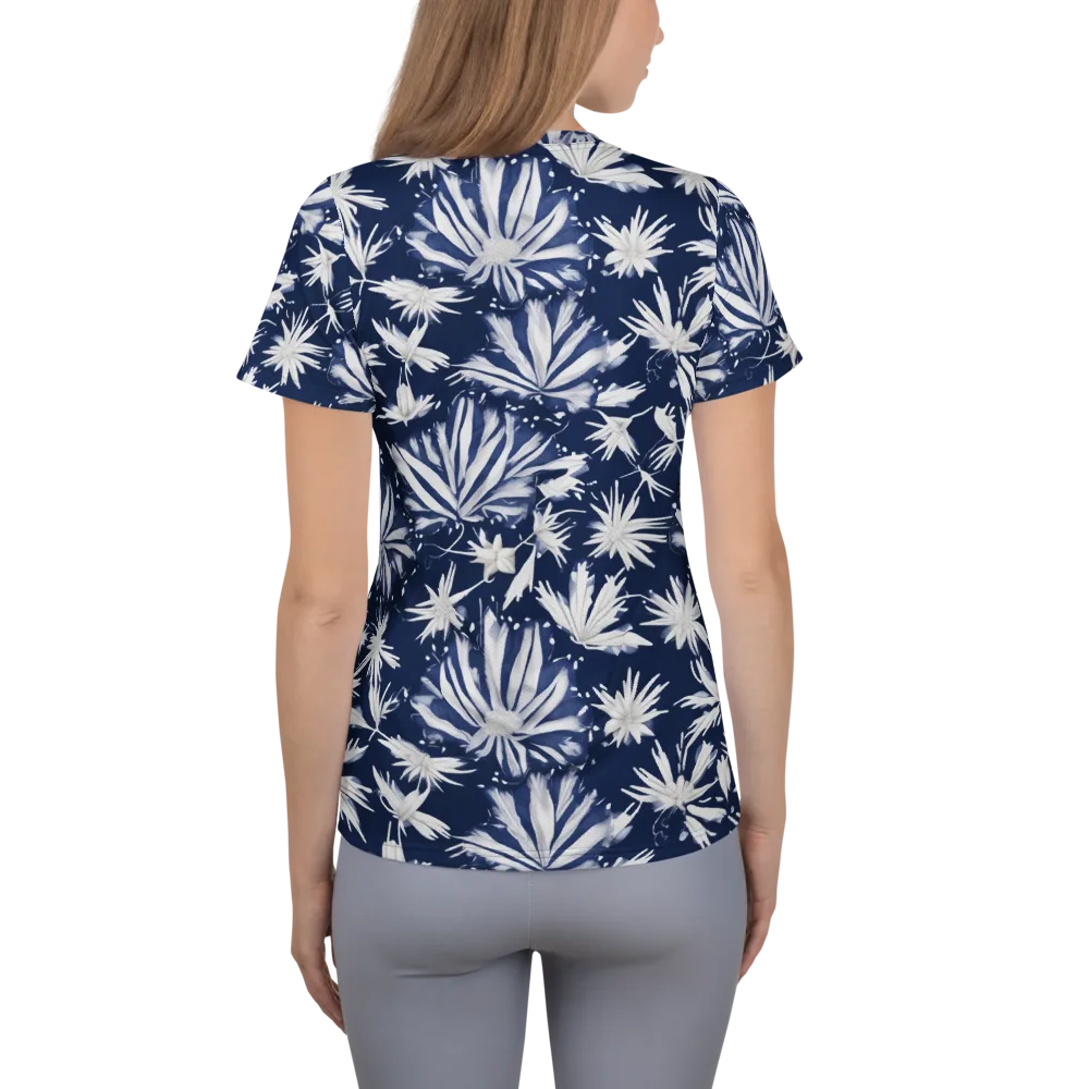 Moonlit Chrysanthemum on Women's Athletic T-Shirt — Back