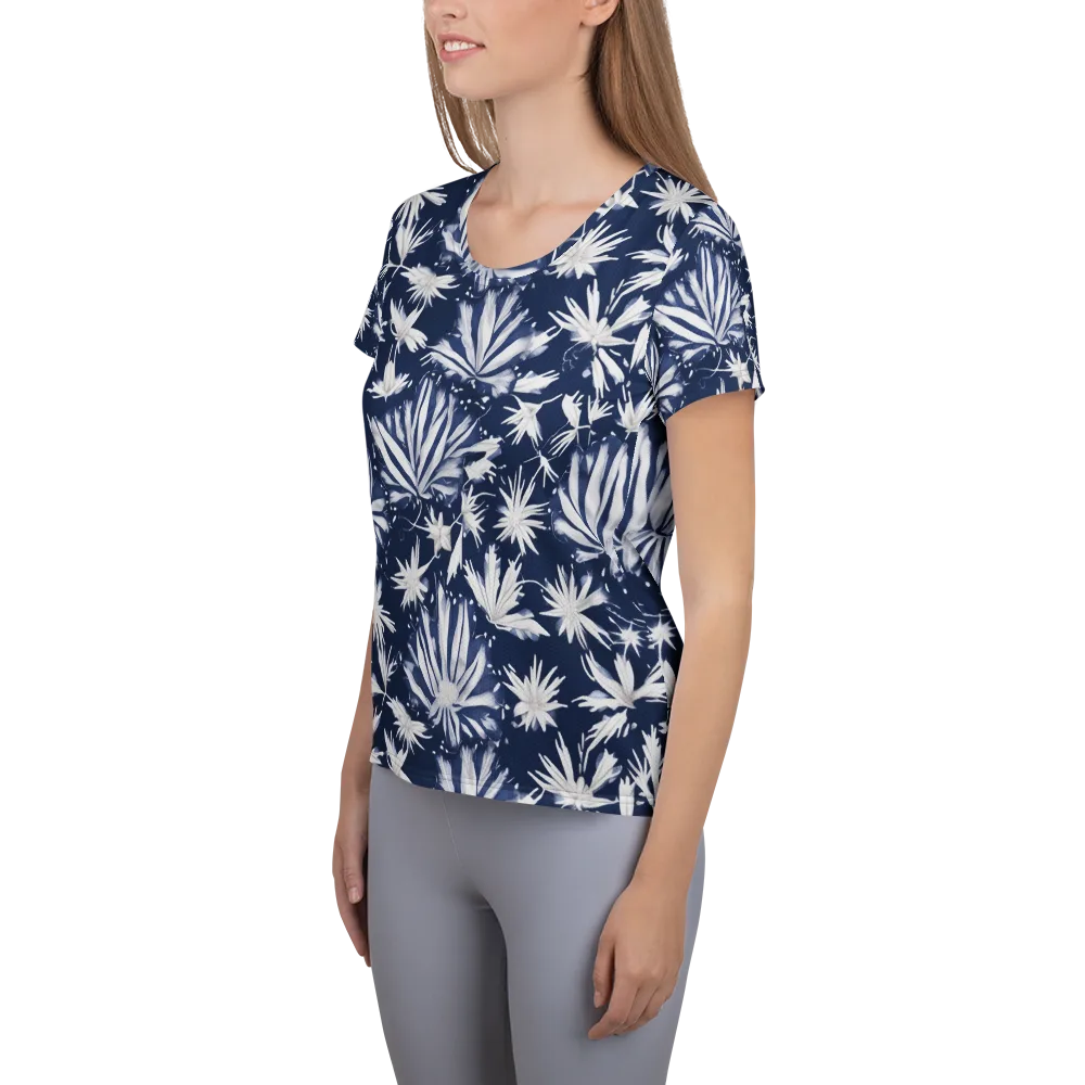 Moonlit Chrysanthemum on Women's Athletic T-Shirt — Left