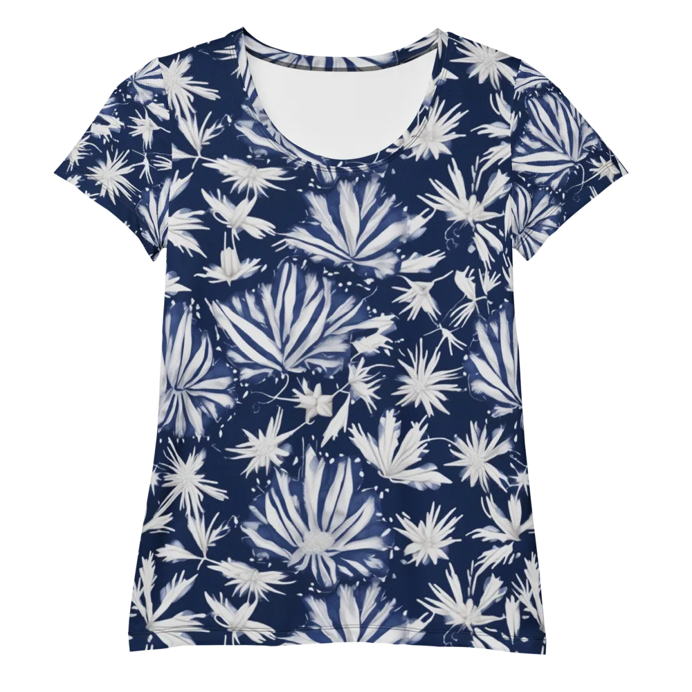 Moonlit Chrysanthemum on Women's Athletic T-Shirt — Front