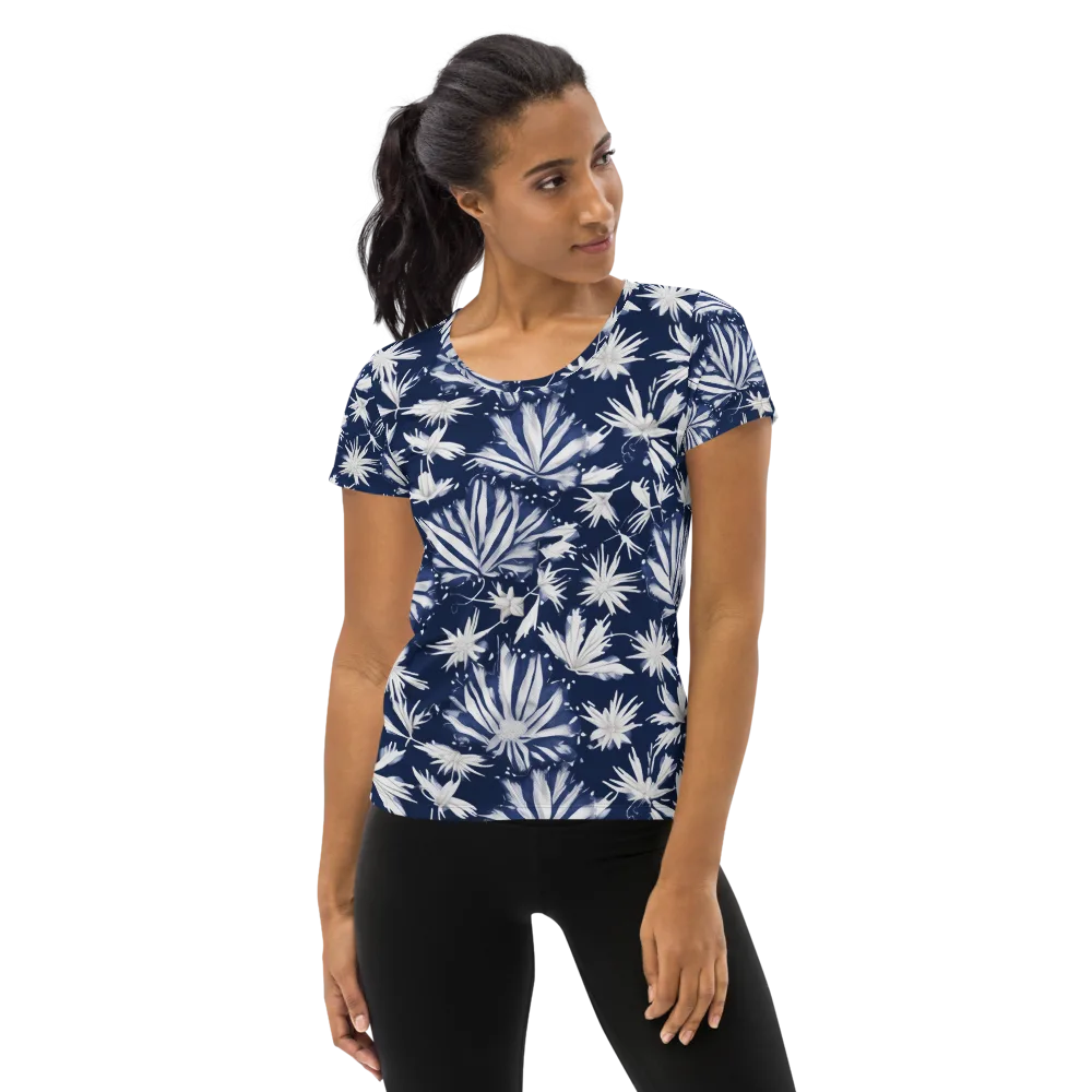 Moonlit Chrysanthemum on Women's Athletic T-Shirt — Front