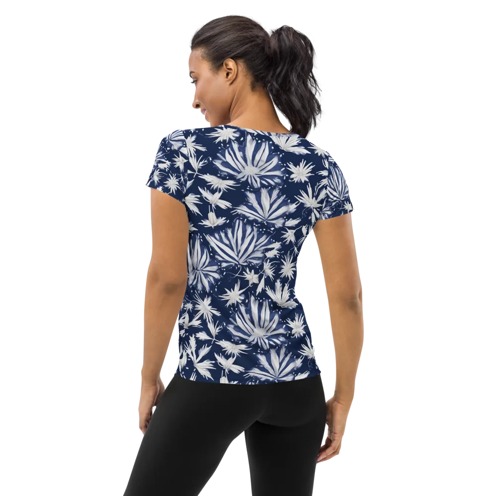Moonlit Chrysanthemum on Women's Athletic T-Shirt — Back