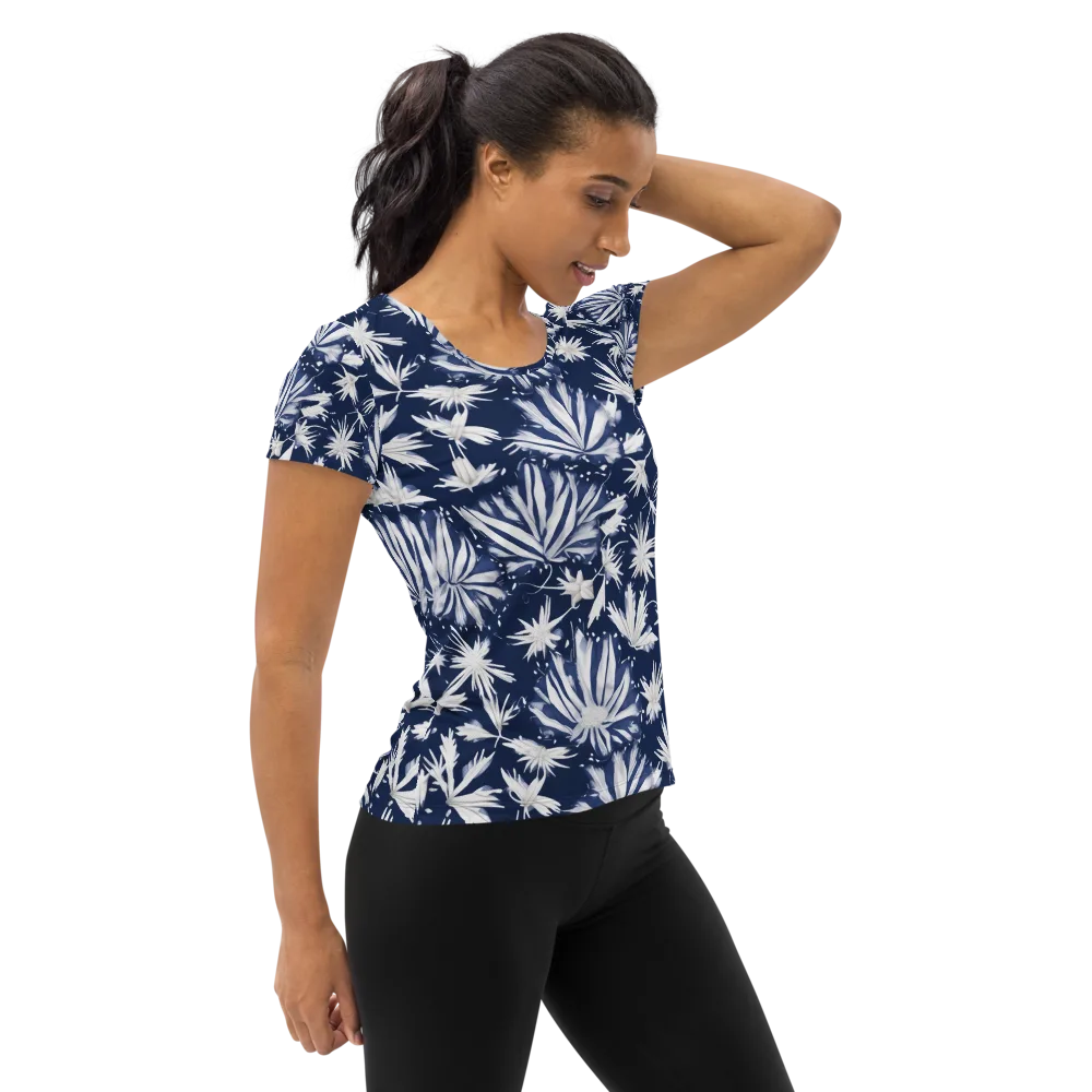 Moonlit Chrysanthemum on Women's Athletic T-Shirt — Right