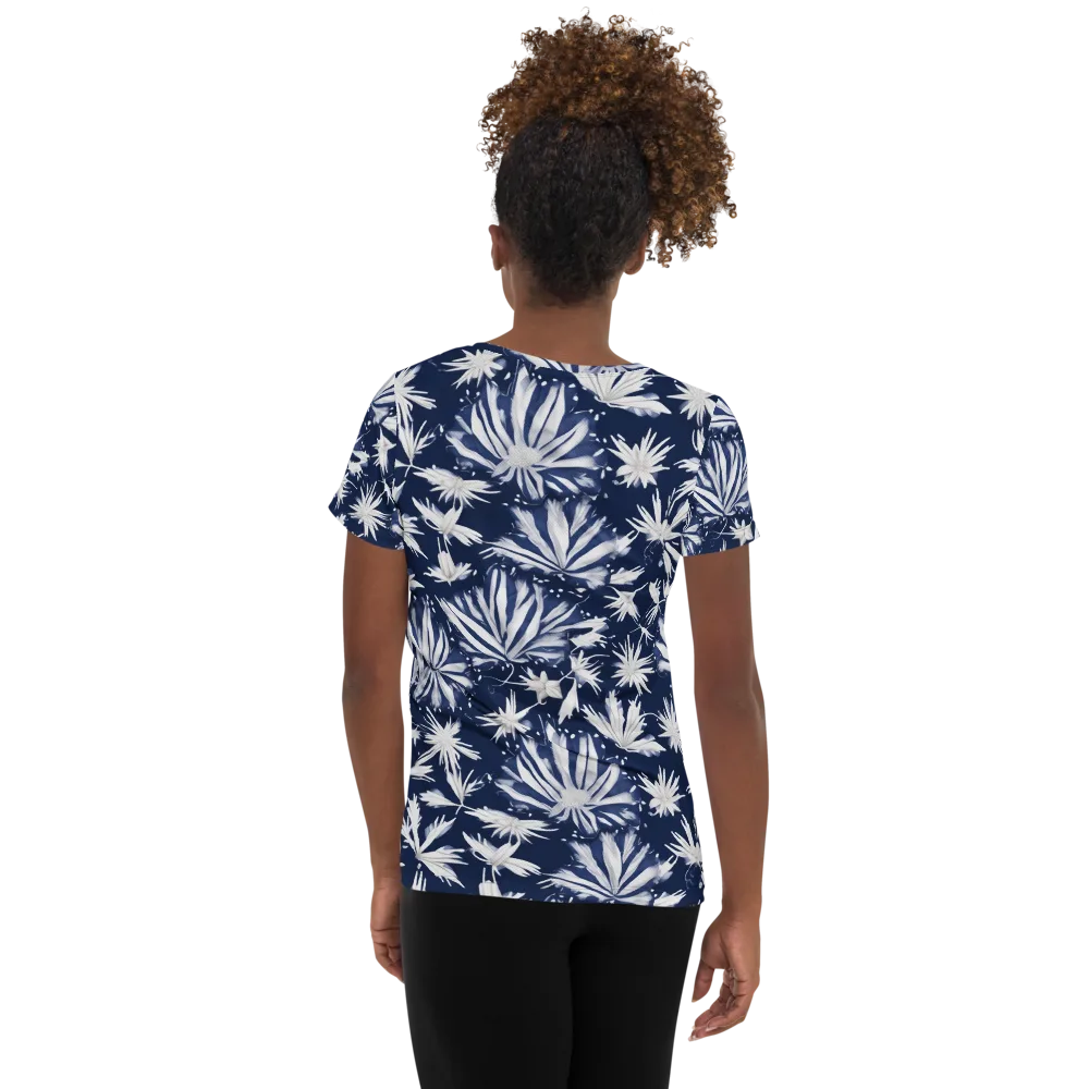Moonlit Chrysanthemum on Women's Athletic T-Shirt — Back