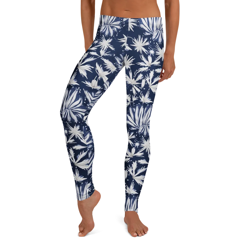Moonlit Chrysanthemum on Leggings — Front