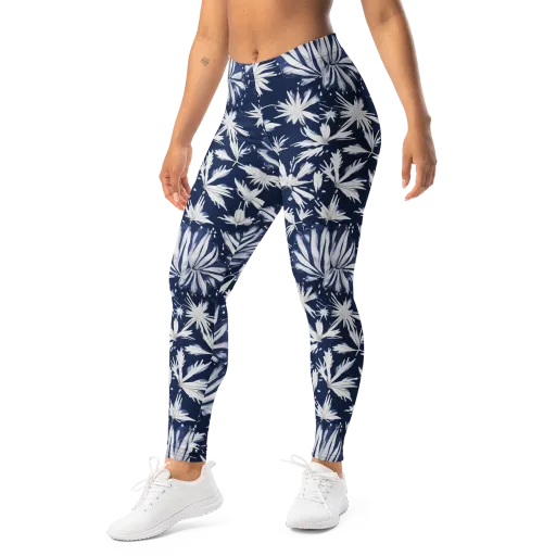 Moonlit Chrysanthemum on a Leggings