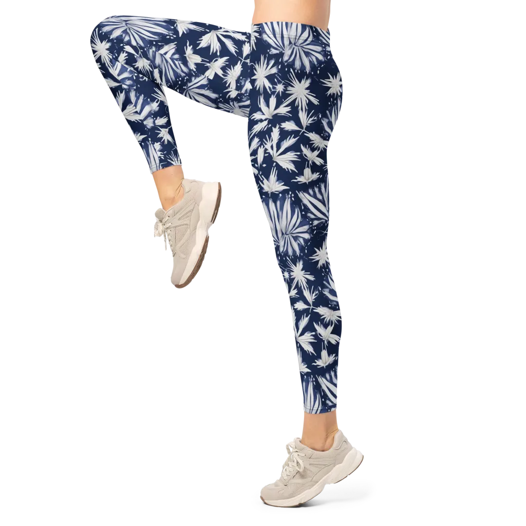 Moonlit Chrysanthemum on Leggings — Left