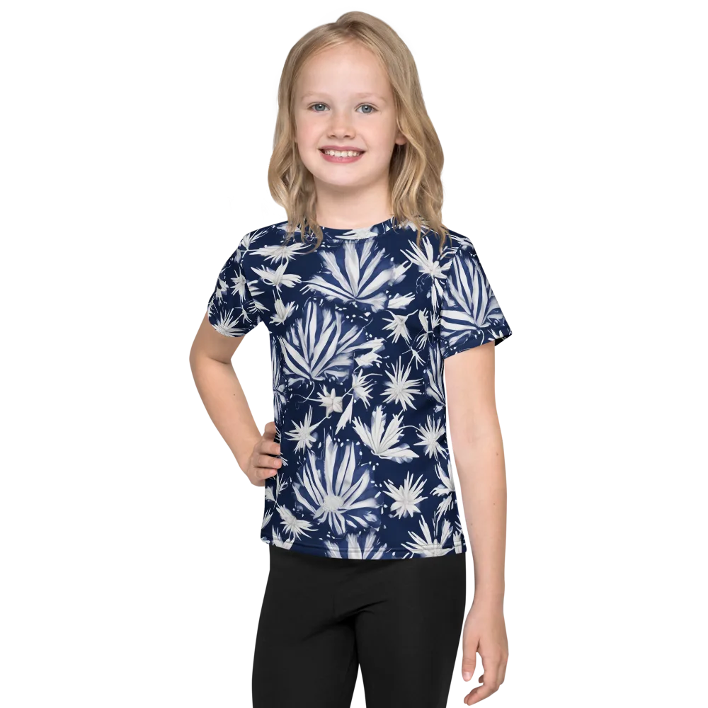Moonlit Chrysanthemum on Kids Crew Neck T-Shirt — Front