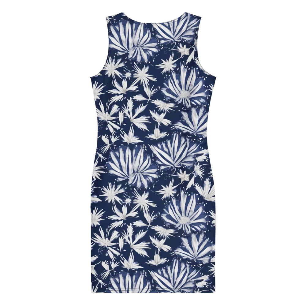 Moonlit Chrysanthemum on Bodycon Dress — Back