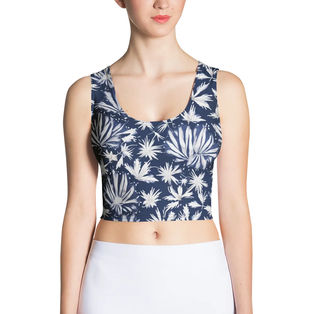 Moonlit Chrysanthemum on Crop Top — Front