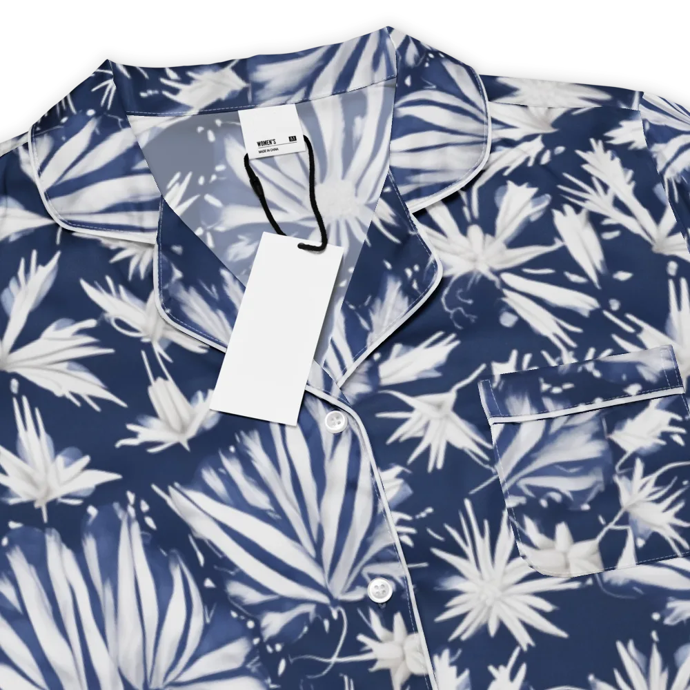 Moonlit Chrysanthemum on Women's Short Sleeve Pajama Top — Product details