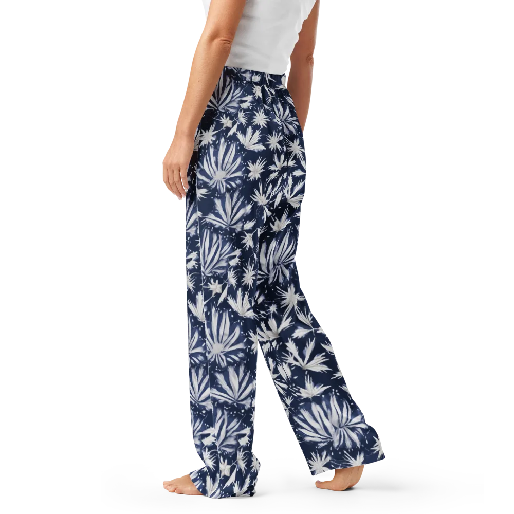 Moonlit Chrysanthemum on Women's Pajama Pants — Left