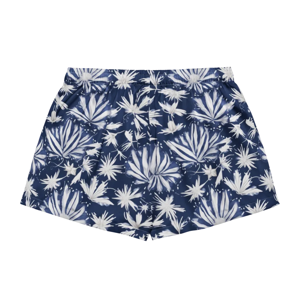 Moonlit Chrysanthemum on Women's Pajama Shorts — Back