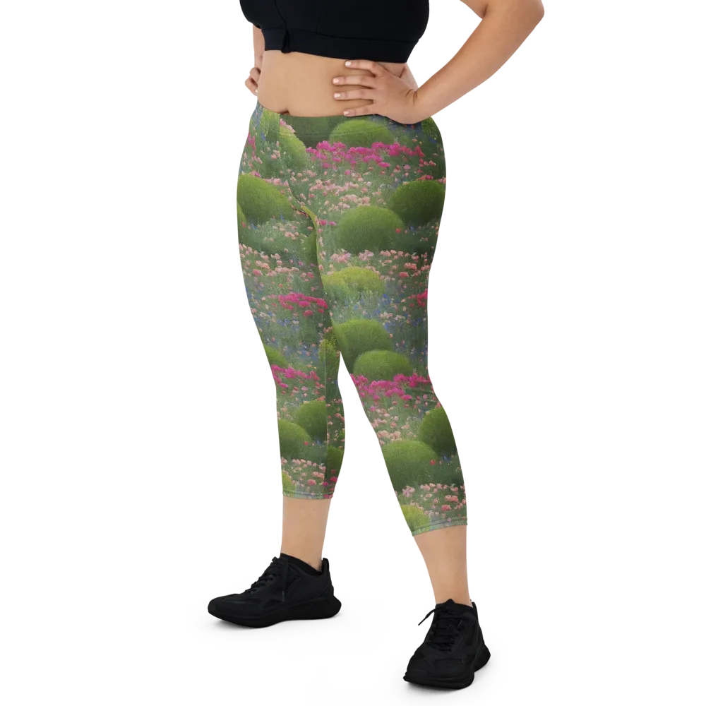 Meadow Mirage on Capri Leggings — Front