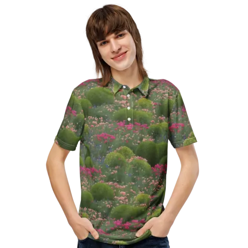 Meadow Mirage on a Men's Slim Fit Polo Shirt