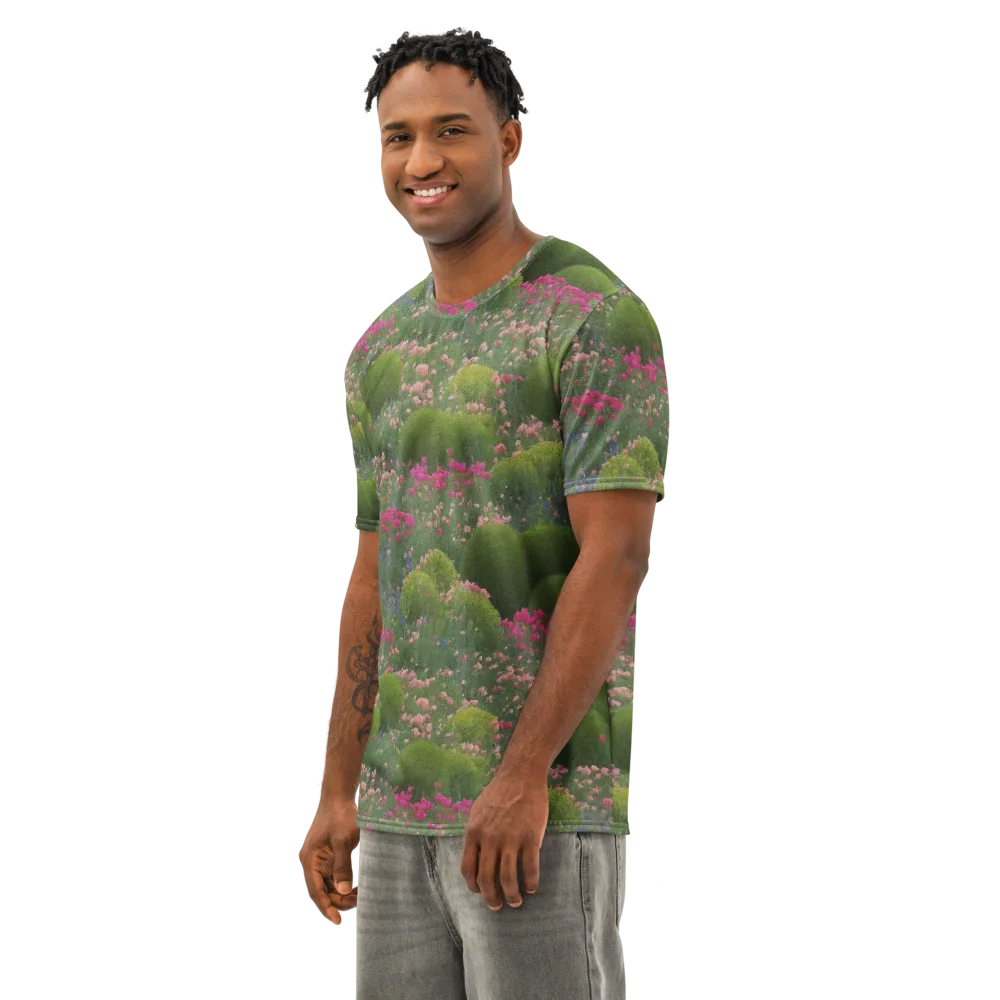 Meadow Mirage on Men's Cotton Crew Neck T-Shirt — Left Front