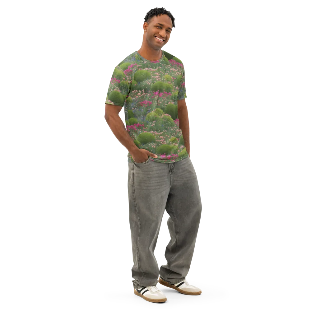 Meadow Mirage on Men's Cotton Crew Neck T-Shirt — Right Front