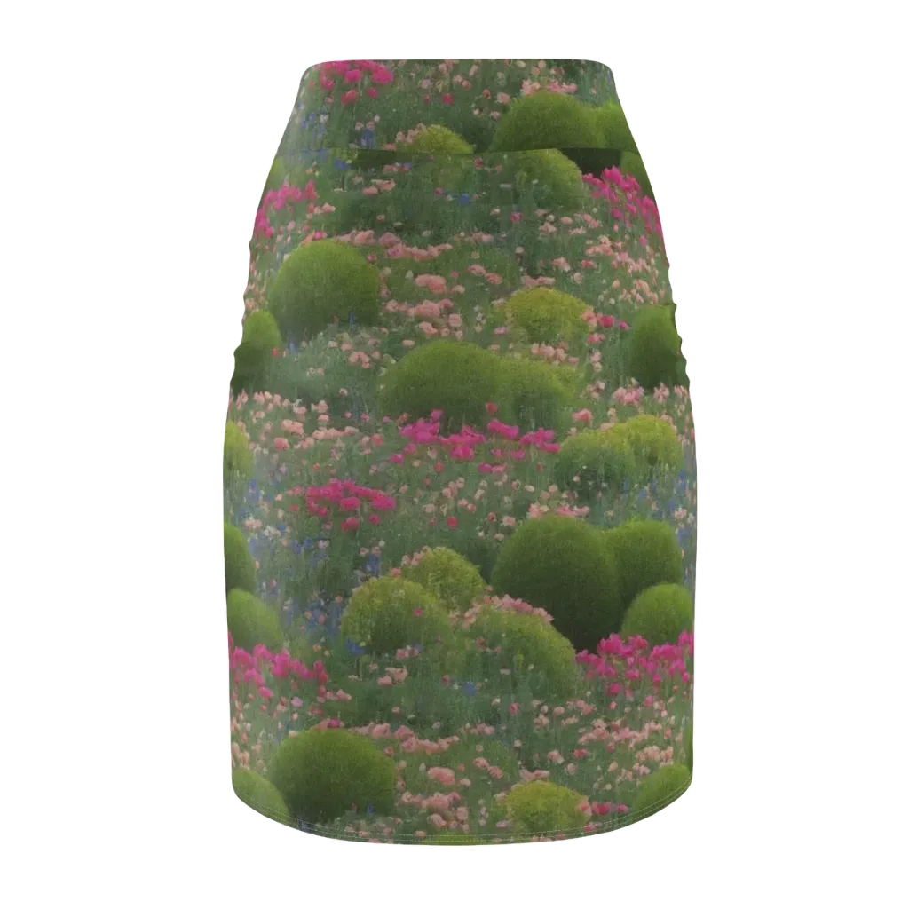 Meadow Mirage on Pencil Skirt — Back