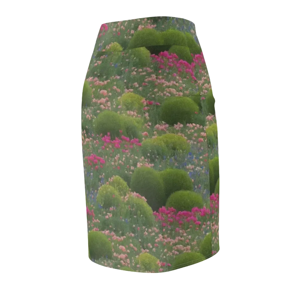 Meadow Mirage on Pencil Skirt — Back Side