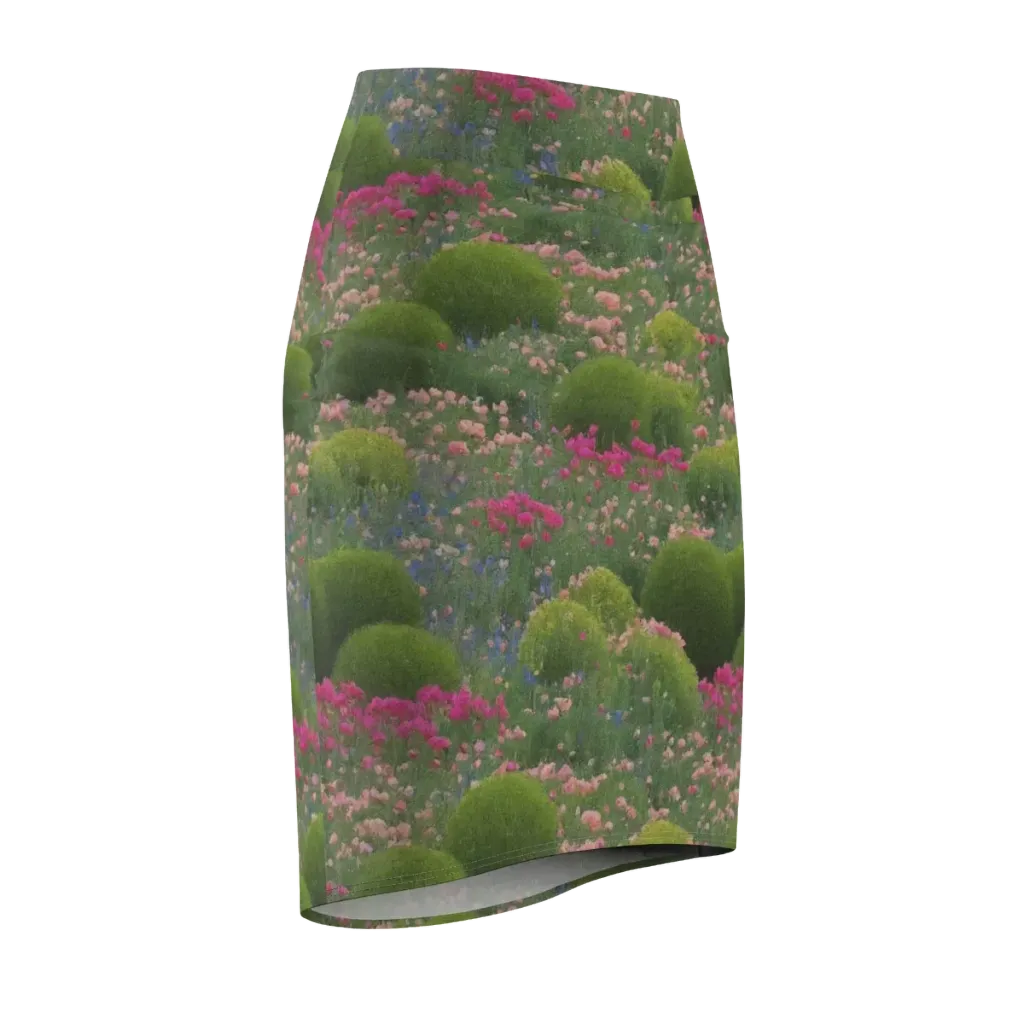 Meadow Mirage on Pencil Skirt — Front Side