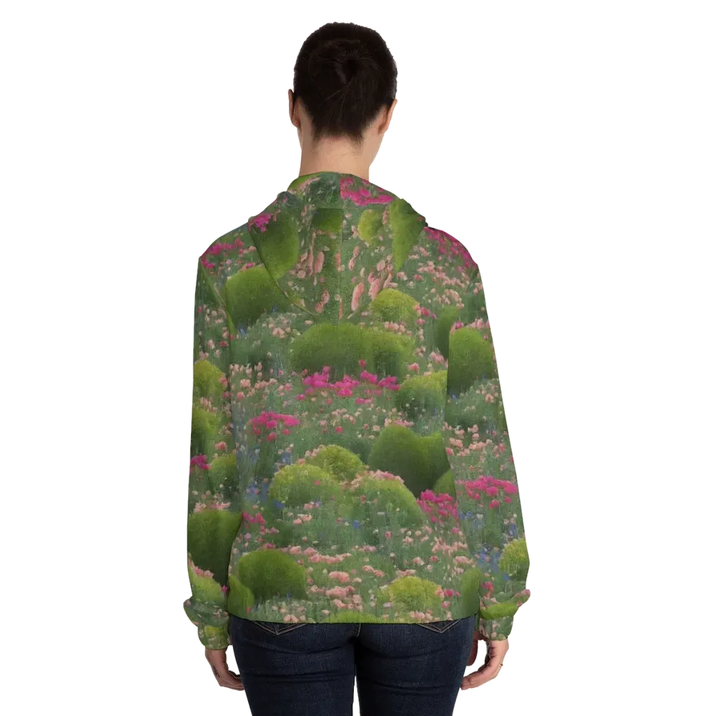 Meadow Mirage on Women's Full-Zip Hoodie — Back On Person